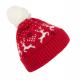 K-up - Bonnet Hiver avec motifs rennes - Cherry Red / Natural - One Size