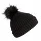 K-up - Bonnet femme à pompon - Black - One Size