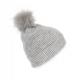 K-up - Bonnet à pompon tricoté en fil recyclé - Light Grey Heather - One Size