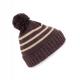 K-up - Bonnet à rayure tricoté en fil recyclé - Dark Rosewood heather  / Light Sand Heather - One Size