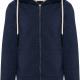 Kariban - Veste vintage molleton doublée sherpa homme - Night Blue Heather - XS