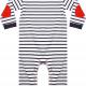 Larkwood - Body manches longues à rayures - Navy / White - 0/3M