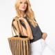 Native Spirit - Sac panier rayé en jonc de mer - Striped Seagrass Black / Black Night - One Size