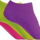 PROACT® - Socquettes microfibre unisexe - pack de 3 paires - Bright Violet / Fluorescent Green / Fluorescent  Pink - 35/38 EU