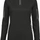 PROACT® - T-shirt 1/4 zip sport manches longues femme - Black - XS