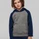 PROACT® - Sweat-shirt capuche bicolore enfant - Grey Heather / Black - 6/8 ans