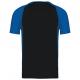 PROACT® - T-shirt de sport bicolore manches courtes unisexe - Black / Aqua Blue - XS