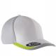 PROACT® - Casquette de sport découpes contrastées - 6 panneaux - White / Silver / Lime - One Size