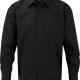 Russell - CHEMISE HOMME POPELINE POLYCOTON MANCHES LONGUES - Black - S