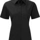 Russell - CHEMISE FEMME POPELINE POLYCOTON MANCHES COURTES - Black - S