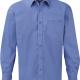 Russell - CHEMISE HOMME POPELINE PUR COTON MANCHES LONGUES - Aztec Blue - S