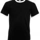 Fruit of the Loom - T-SHIRT RINGER VALUEWEIGHT - Black / White - 3XL