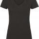 Fruit of the Loom - T-SHIRT FEMME COL V VALUEWEIGHT (61-398-0) - Black - XS