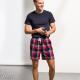 Skinni Fit - Short à motif tartan - Red / Navy Check - XS