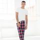 Skinni Fit - Pantalon homme à motif tartan - Red / Navy Check - L