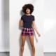 Skinni Fit - Short femme à motif tartan - Red / Navy Check - XXS