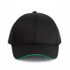 WK. Designed To Work - Casquette sandwich contrasté 6 panneaux Oeko-Tex - Black / Kelly Green - One Size