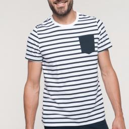 White / Navy Stripes - S