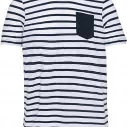 White / Navy Stripes - 4/6 ans