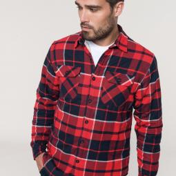 Red / Navy checked - S