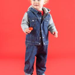 Blue / Heather Grey - 6/12M