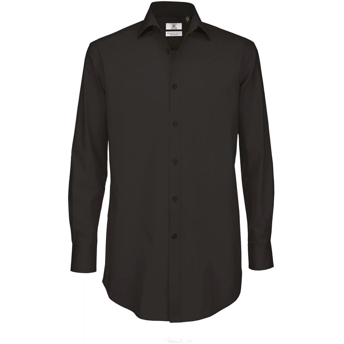 Chemise Homme Slim Fit Manches Longues Chemise Stretch Business Couleur Unie Tissu Confortable - Bleu marine Bleu marine - Prêt-à-Porter
