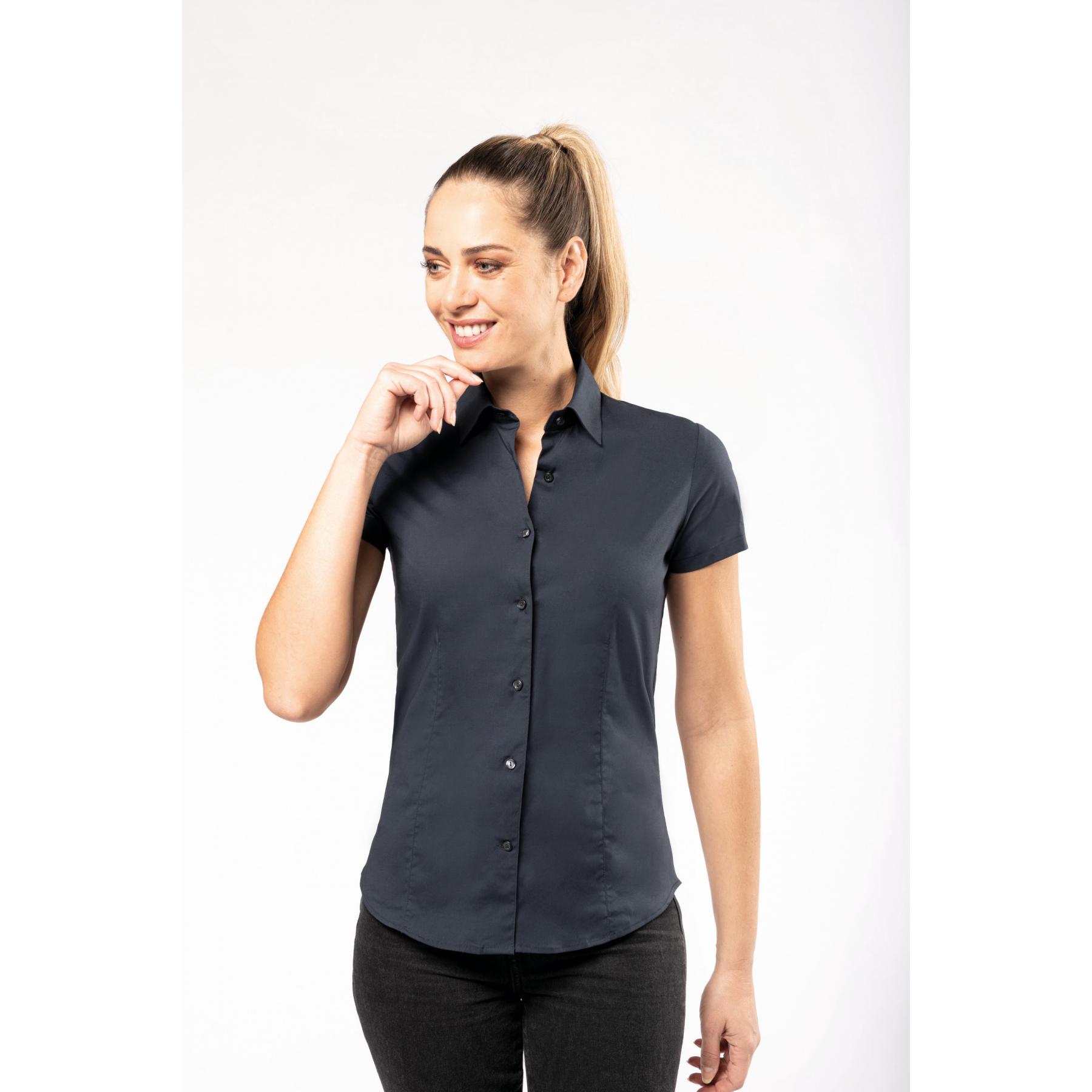 Chemisier Kasper Knits Violet - Femme Taille Large - Manches Courtes - Soie-Nylon-Élasthanne